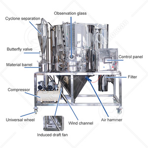 เครื่องทำสเปรย์แบบแรงเหวี่ยงไข่ขาวสำหรับอุตสาหกรรมในมหาสมุทรเครื่องทำผงชาสำเร็จรูปแบบ100L - Product Image 3