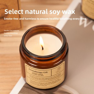 JD JD-C030 银盖琥珀色罐装天然大豆蜡香薰蜡烛浪漫卧室礼物12-24小时持久燃烧 - Product Image 3