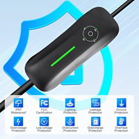 Nouvelle borne de recharge portable pour véhicules électriques Sixpenceev NACS 3,5 kW, 240 V, 16 A, station de charge rapide réglable avec couvercle ouvrable et câble de 5 m à un clic