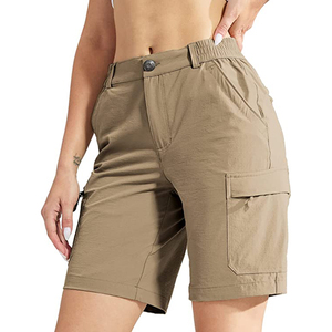 Shorts <span class=keywords><strong>de</strong></span> sport taille mi-haute pour <span class=keywords><strong>femme</strong></span>, coupe régulière, en tissu extensible 4 directions, séchage rapide, avec braguette zippée et <span class=keywords><strong>ceinture</strong></span>, personnalisables OEM, vente en gros - Product Image 1
