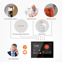 Kit de système d'alarme domestique intelligent Tuya 4G LTE WiFi avec écran tactile IPS 7 pouces, panneau d'alarme de sécurité sans fil anti-intrusion PST-G74-4G