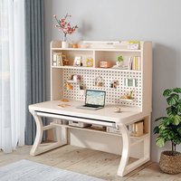 Bibliothèque intégrée moderne planche perforée en bois massif bureau bureau pour étudiant étude maison chambre ordinateur bureau