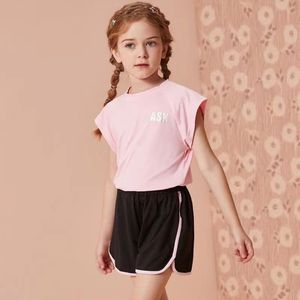 Ropa Deportiva al por Mayor para Niños, Camiseta Deportiva de Manga Corta para Niñas, Chándal de Fútbol para Niños, Ropa de Gimnasio, Traje Deportivo Informal para Niños - Product Image 1