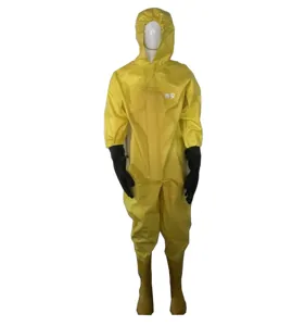 Protective Chemical Resistant Coveralls With Zipper Cover Flap