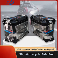Ensemble de sacoches latérales pour moto en aluminium 45L 38L, ajustement universel, robustes, étanches, pour le tourisme et l'aventure