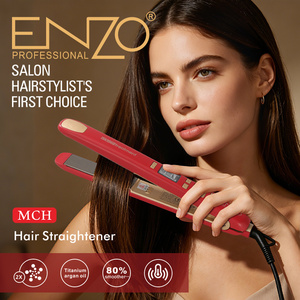 Piastra e Arricciacapelli Elettrico Professionale 2 in 1 <span class=keywords><strong>ENZO</strong></span> con Ioni Negativi, Portatile, Display LCD, per Salone, <span class=keywords><strong>Auto</strong></span>, Hotel - Product Image 2