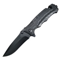 Couteau de poche tactique pliable de haute qualité pour la chasse, la survie en camping, multifonctionnel, noir, avec manche en aluminium 3cr13
