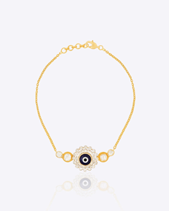 Pulsera Evil-Eye Royale, Joyería Protectora de Lujo, Pulsera Evil-Eye de Diseño, Amuleto con Baño de Oro Premium y Piedra Azul - Product Image 2