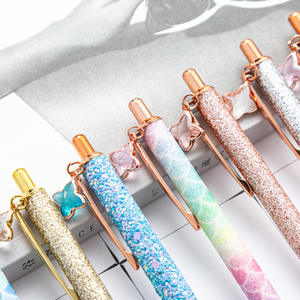 <span class=keywords><strong>Bella</strong></span> penna a sfera in metallo retrattile Glitter 1.0mm larghezza di <span class=keywords><strong>scrittura</strong></span> con Logo a quattro foglie ciondolo trifoglio per uso promozionale - Product Image 2