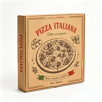 Boîte à pizza carrée professionnelle de grande taille, en carton ondulé résistant à la graisse, pour la livraison en gros aux chaînes de restaurants