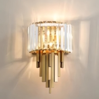 Applique murale de luxe européenne à tête simple ou double, AC220V, 3 CCT, en cristal doré, pour villa