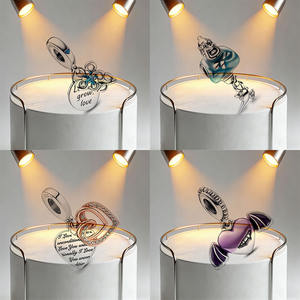 <span class=keywords><strong>Pulsera</strong></span> de Plata Pura 925, Lámpara de Aladino, Alfombra Mágica, Bola de Cristal, Alas de Murciélago, Colgante Mágico en Forma de Corazón, Collar de Cuentas DIY - Product Image 1