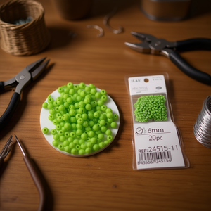 Ilan Abalorios Perline di colore solido da 6 mm per la creazione di gioielli 20 pezzi - Product Image 3