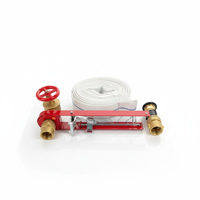 Ensemble de support pour tuyau d'incendie avec buse à robinet d'angle, tuyau d'incendie flexible avec raccords filetés