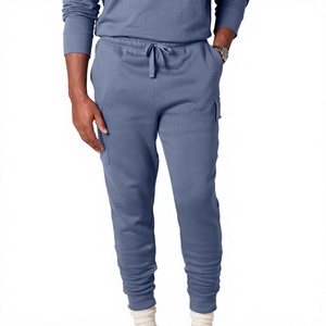 Men's Blue Cargo Jogger Sweatpants Elastic Waist <b>Drawstring</b> Multiple Pockets Casual Fleece Pants Autumn Wear Cargo <b>Trousers</b> - Product Image 5