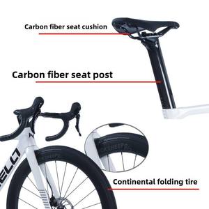 Vélo de route professionnel MCELO SK02-SHI MANO 105 7,8 kg en fibre de carbone, 24 vitesses, frein à disque Flat Mount, guidon intégré pour - Product Image 4