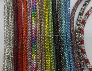 Venta directa de fábrica 8 filas 6mm de diámetro cuerda de cristal <span class=keywords><strong>Strass</strong></span> cordón suelto diamante Rhinestone cadena para sudaderas con capucha - Product Image 6