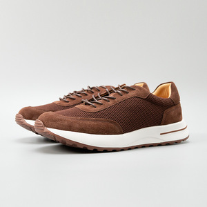 Zapatos Deportivos Casuales para Hombre, Color Marrón Claro, Transpirables, con Malla y Cuero Vacuno, con Cordones, Plantilla EVA Acolchada, para Verano - Product Image 2