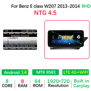 Radio de coche Android 14 para Mercedes Benz E Coupe C207 A207 W207 navegación derecha estéreo <span class=keywords><strong>Multimedia</strong></span> reproductor de vídeo de coche <span class=keywords><strong>Bluetooth</strong></span> - Product Image 5