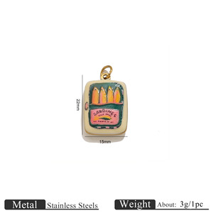 Colgante de acero inoxidable con diseño de arte fantasía, flor, corazón, ojo y lata de sardinas, con esmalte de pintura al óleo vívida, <span class=keywords><strong>para</strong></span> fabricación de collares y joyas DIY - Product Image 3