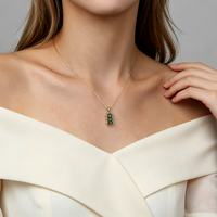 Collier en argent sterling 925 avec pendentif en zircon vert de style coréen, design tendance Moyu Jewelry