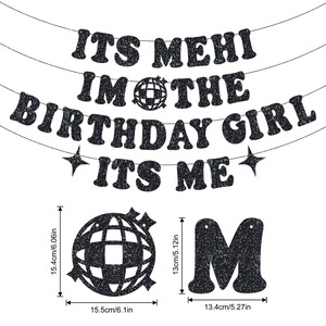 C'est moi, salut, <span class=keywords><strong>je</strong></span> suis la fille d'anniversaire ! Bannière 'C'est moi' pour décorations d'anniversaire pour filles, décorations de fête sur le thème de la chanteuse Taylor. - Product Image 4
