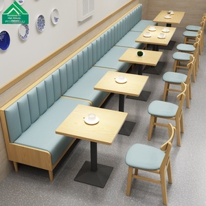 Juego de Mesa y Sillas Cuadradas Modernas de Grado Comercial, Diseño Robusto de Madera Sólida para Muebles de Restaurante en Tiendas de Té con Leche y Bares de Hamburguesas - Product Image 6