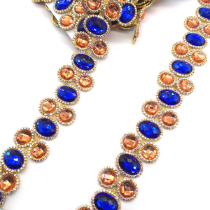 <span class=keywords><strong>Cordon</strong></span> <span class=keywords><strong>diamant</strong></span> en cristal coupe strass de luxe couture garnitures de chaîne en métal pour la décoration de vêtement - Product Image 4