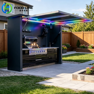 Outdoor Kitchen bar and Bench Outdoor Kitchen Built in Bbq Grill Set Stainless Steel Outdoor Kitchen Doors with <strong>Glasses</strong> - Product Image 5
