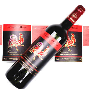 Custom Printing Uv Spot Gold Foil Embossed Logo Premium Adhesive Textured Paper Sticker Glass Red Wine Bottles Sticker <strong>Label</strong> - Product Image 5