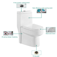 Meilleures ventes à prix abordable : Ensemble de cuvettes de toilettes en céramique avec siphon en S, économie d'eau, pour salle de bain