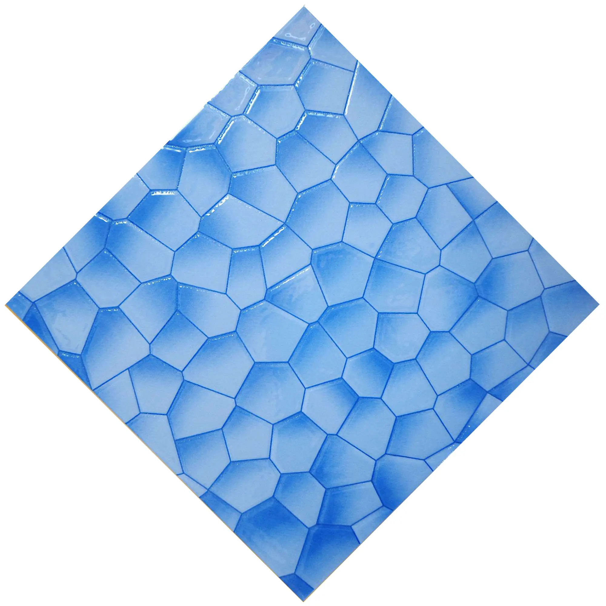 Centurymozaïek Antislip 3d Concave Convex Speciaal Ontwerp Iriserend Glas Blauw Tegelmozaïek Zwembad Moderne Mozaïekleveranciers