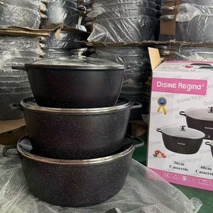 Conjunto Clássico de Panelas Antiaderentes de Alumínio Durável e Leve com <span class=keywords><strong>6</strong></span> Peças, Tampas de Vidro, Seguro para Forno, Compatível com Fogão a Gás e Indução, Próprio para Lava-Louças - Product Image 5