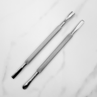Pousse-cuticules russe professionnel en acier inoxydable double face, nettoyeur d'ongles durable, coupe-ongles pour manucure et pédicure pour les doigts