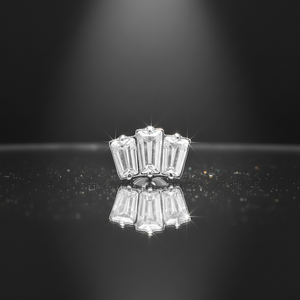 Piercing <span class=keywords><strong>labret</strong></span> vertical en titane plaqué argent 16g avec zircon cubique rectangulaire à filetage interne - Product Image 6