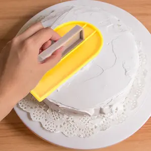 Food Grade Plastic Cake Afvlakker Schraper Spatel Gladdere Behandeling Bakken Gebak Decoreren Oppervlaktebehandeling Voor Keuken