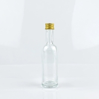 Botol Kaca Mini 50ml untuk Minuman Keras dengan Tutup Sekrup Dekorasi Firing untuk Anggur, Spirit, Vodka, Brandy, Whisky