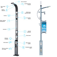 Poste Inteligente para Alumbrado Público con Cámara CCTV WiFi 5G Integrada, Fabricación de Postes Inteligentes de 6m, 7m y 8m con Brazo Único para Ciudades Inteligentes