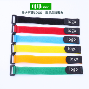 Personnalisé en usine Logo imprimé en gros Attaches en nylon Ruban autobloquant réglable Double sangle latérale à crochet et boucle avec boucle - Product Image 6