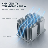 Radiateur de refroidissement à eau en aluminium usiné sur mesure par CNC, à profil haute performance et à ailettes denses, pour onduleur d'alimentation