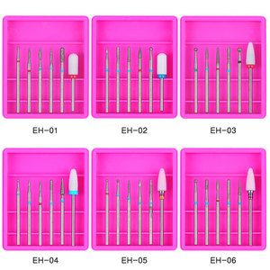 Juego de 6 brocas para uñas para máquina de manicura, 3/32 \ ", rebabas rotativas para cutículas y broca de diamante para uso en taladro de uñas - Product Image 3