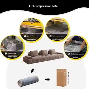 Sofá Seccional Moderno de Tela con Esponja de Alta Resiliencia, Diseño Acolchado de Tres Plazas, Brazos Rectos, Muebles para Sala de Estar - Product Image 6