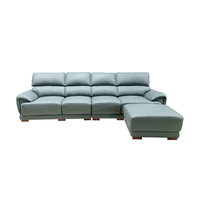 Ensemble de meubles modernes et classiques pour la maison canapés design 4 places de couleur bleue en forme de L canapé d'angle en cuir
