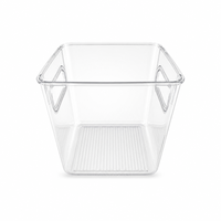 Transparente PET Umweltfreundliche Leichte Kühlschrank-Aufbewahrungsbox mit Integrierten Griffen BPA-Frei Quadratischer Küchen-Vorratsorganizer
