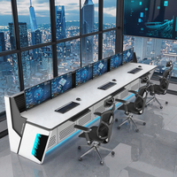 Poste de travail de surveillance ergonomique de la console opérateur du centre de commande intelligent moderne