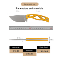Couteau droit à manche creux Bochen, léger, EDC, pour le camping, la chasse, les activités de plein air, cadeau, couteau à lame fixe avec étui Kydex, vente en gros