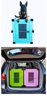Cages à chiens en métal empilables en gros, cages en aluminium pliables pour animalerie, abri, aéroport, commande en gros, réduction