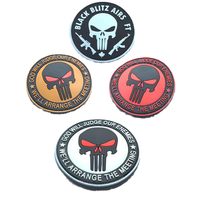 Patch rond en PVC souple gaufré 3D, motif crâne avec texte incurvé, badge auto-agrippant, applique pour activités de plein air et loisirs, pour veste, sac à dos, chapeau, vêtement