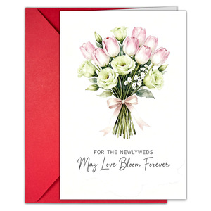 Elegante Tarjeta de Felicitación con Diseño Floral y Sobre Rojo para Despedida de Soltera - Product Image 4