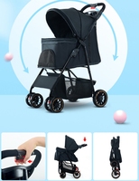 Pet Trolley Jogging Poussette Pet Poussettes pour Petits Chiens Moyens Chat Pli Voyage Pet Gear Poussette Voiture Chien